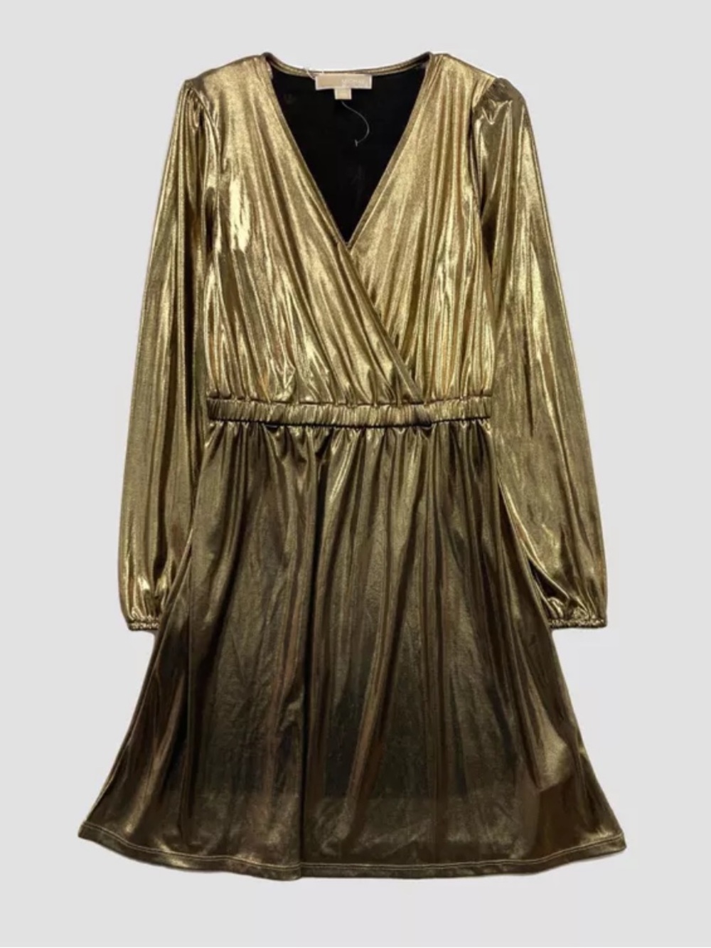 Michael Kors Antique Brass Faux Wrap Dress